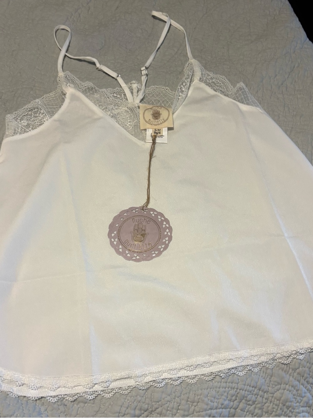 Muche & Muchette Lace Trim White Cami